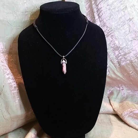 unknown Jewelry - Rhodonite stone rope choker
